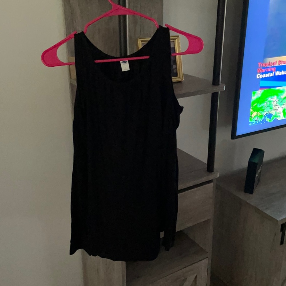 Black off the shoulder with sleeves top.